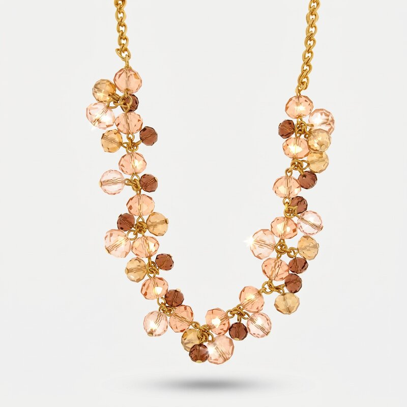 Collana in Metallo con cristalli rosa AMOVENEZIA - gioiello BySimon