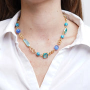 Collana in Metallo con cristalli colorati