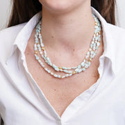 Collana in Metallo multifilo con cristalli verdi ispirati al vetro di Murano