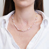 Metal necklace with pink crystals inspired by Murano glass