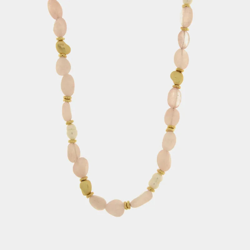 Collana in Metallo con cristalli rosa ispirati al vetro di Murano
