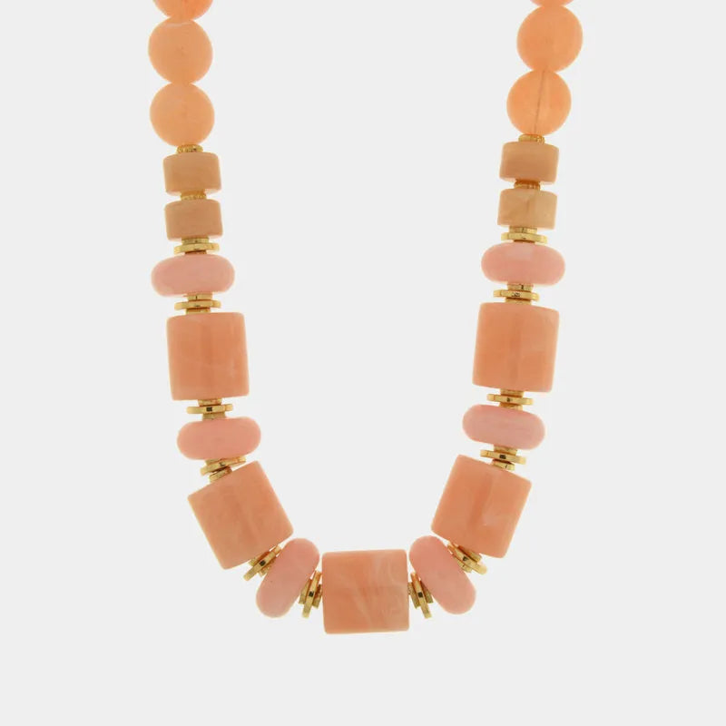 Collana in Metallo con cristalli arancio ispirati al vetro di Murano - BYSIMON gioielli