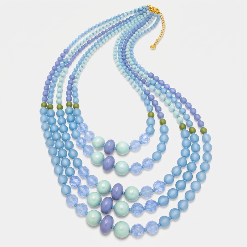Collana in Metallo multifilo con cristalli blu ispirati all'art glass AMOVENEZIA - gioiello BySimon