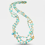 Collana in Metallo multifilo con cristalli verdi ispirati all'art glass - BYSIMON gioielli