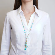 Collana in Metallo  con cristalli verdi ispirati al vetro di Murano