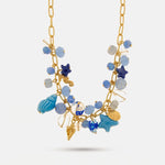 Collana in Metallo con cristalli blu ispirati all'art glass - BYSIMON gioielli