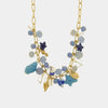 Collana in Metallo  con cristalli blu ispirati al vetro di Murano