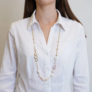 Collana in Metallo  con cristalli rosa ispirati al vetro di Murano