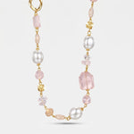 Collana in Metallo  con cristalli rosa ispirati al vetro di Murano - BYSIMON gioielli