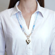 Collana in Metallo  con cristalli e cuore