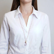 Collana in Metallo  con cristalli rosa ispirati al vetro di Murano