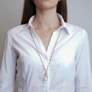 Collana in Metallo  con cristalli rosa ispirati al vetro di Murano