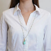 Collana in Metallo  con cristalli verdi ispirati al vetro di Murano