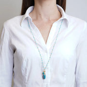 Collana in Metallo  con cristalli verdi ispirati al vetro di Murano