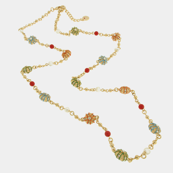 Collana in Metallo con ricci colorati - BYSIMON gioielli