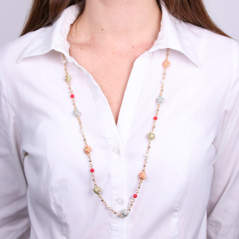 Collana in Metallo con ricci colorati - BYSIMON gioielli