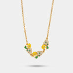 Collana in Metallo con fichi d'india impreziosito da pietre colorati - BYSIMON gioielli