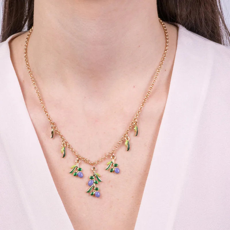 Metal Necklace with Olives