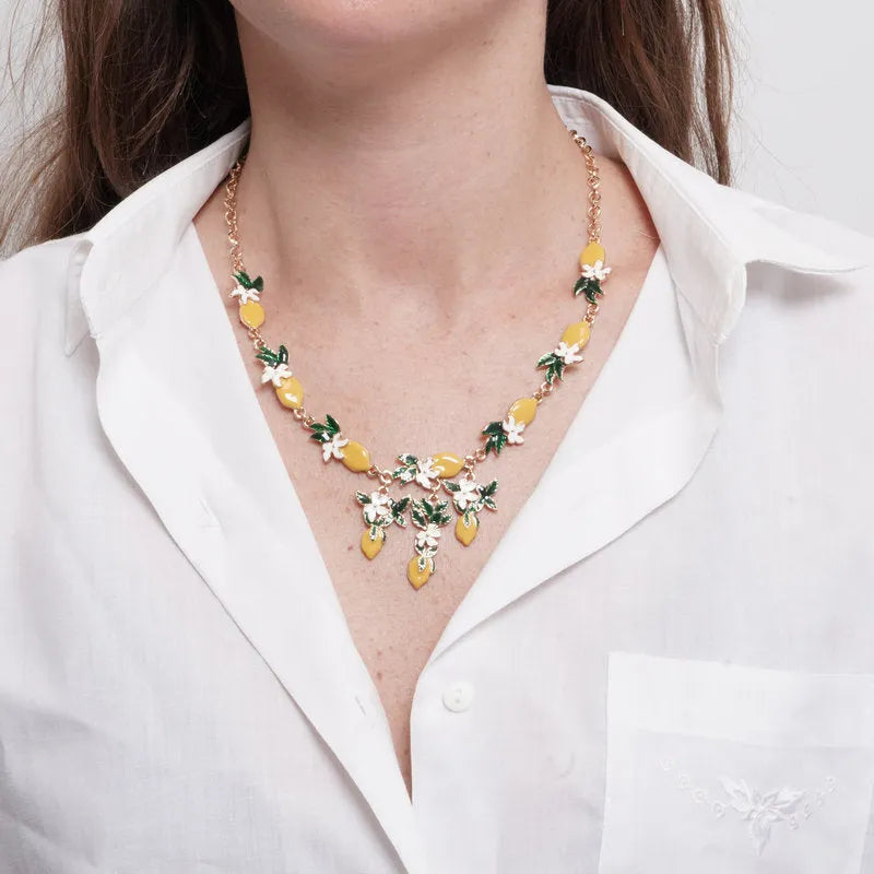 Collana in Metallo limoni e margherite - BYSIMON gioielli