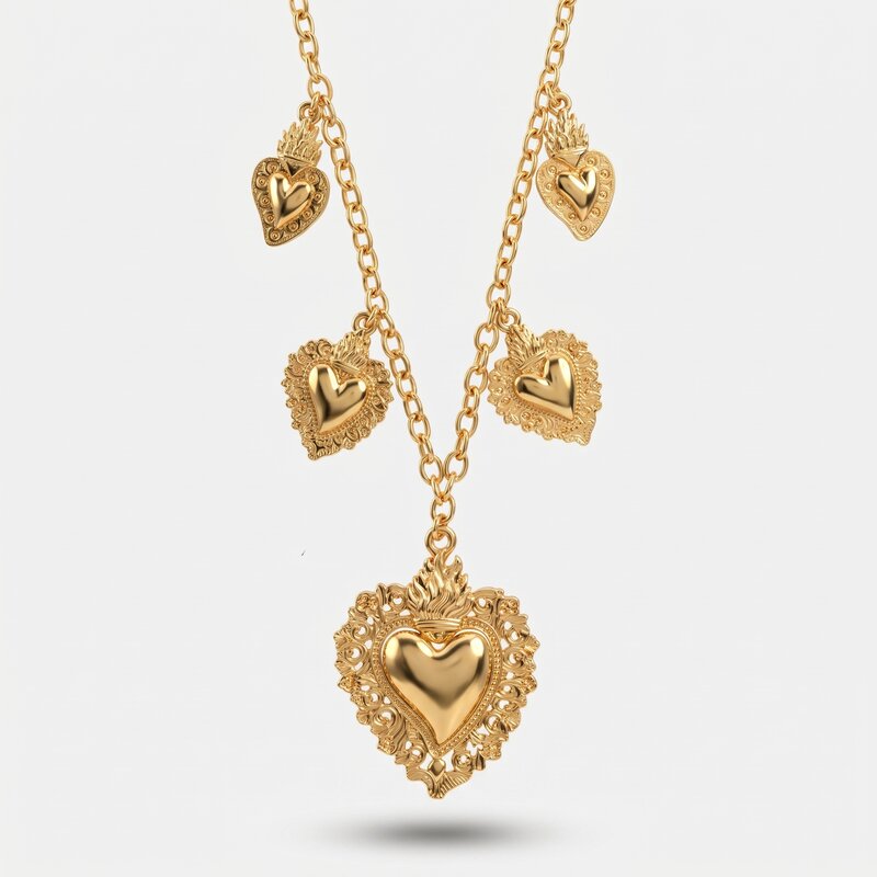 Collana in Metallo cuore sacro ex voto - BYSIMON gioielli