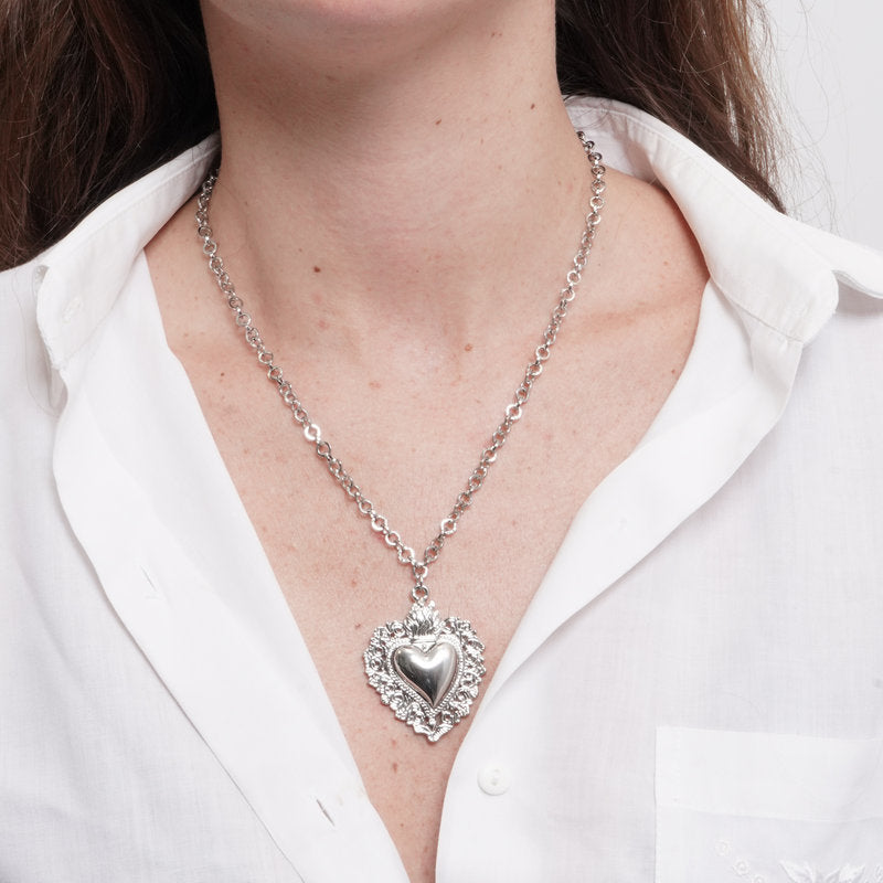 Collana in Metallo cuore sacro AMONAPOLI - gioiello BySimon