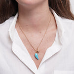 Collana in Metallo corno azzurro con sonaglio - BYSIMON gioielli