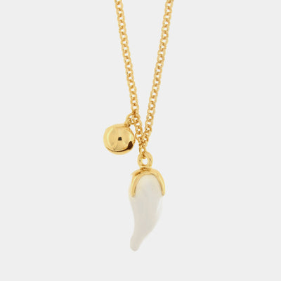Collana con corno portafortuna bianco in metallo | corno portafortuna napoli | BYSIMON