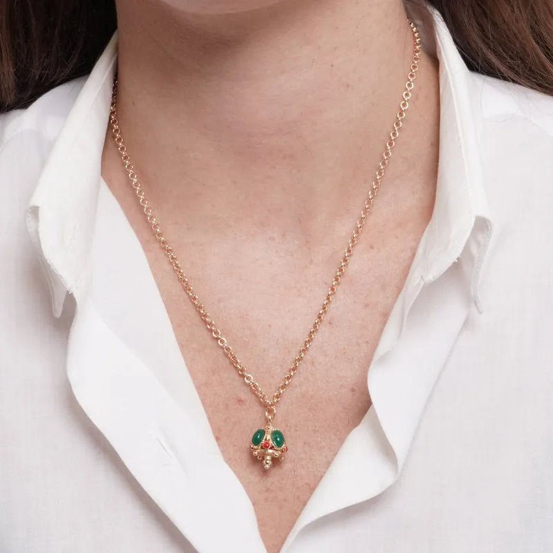 Collana in Metallo corona verde - BYSIMON gioielli