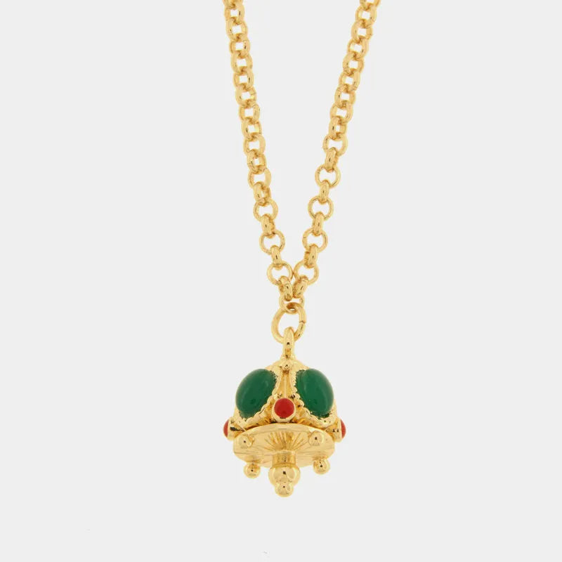 Collana in Metallo corona verde - BYSIMON gioielli