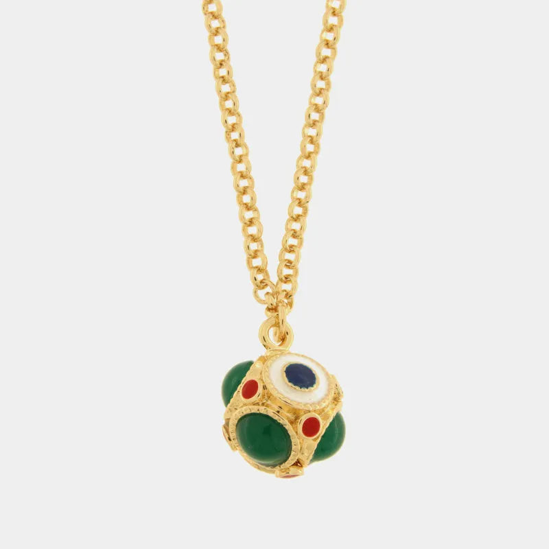 Collana in Metallo cubo verde - BYSIMON gioielli