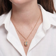 Collana in Metallo doppia corona blu