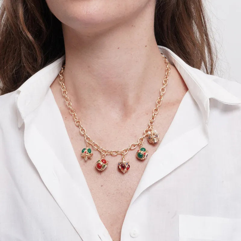 Collana in Metallo cubo e corone