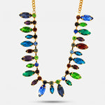 Collana in Metallo cristalli colorati pendenti - BYSIMON gioielli