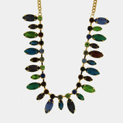 Collana in Metallo cristalli colorati pendenti