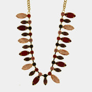 Collana in Metallo cristalli rossi pendenti