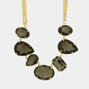 Collana in Metallo cristalli neri