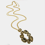 Collana in Metallo cerchio con cristalli neri