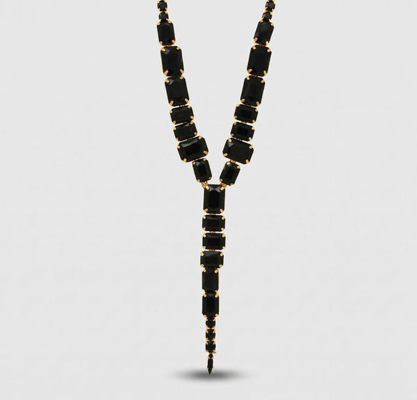 Collana in Metallo cristalli neri - BYSIMON gioielli