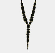 Collana in Metallo cristalli neri