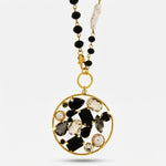 Collana in Metallo cerchio con cristalli neri AMOVENEZIA - gioiello BySimon
