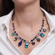 Collana in Metallo cristalli colorati