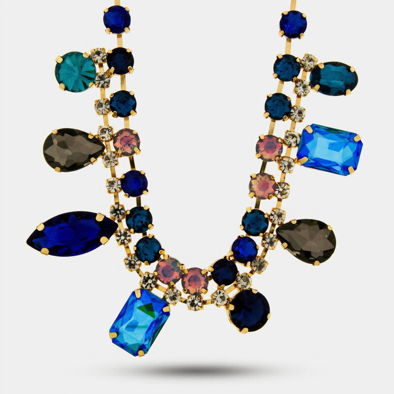 Collana in Metallo cristalli colorati - BYSIMON gioielli
