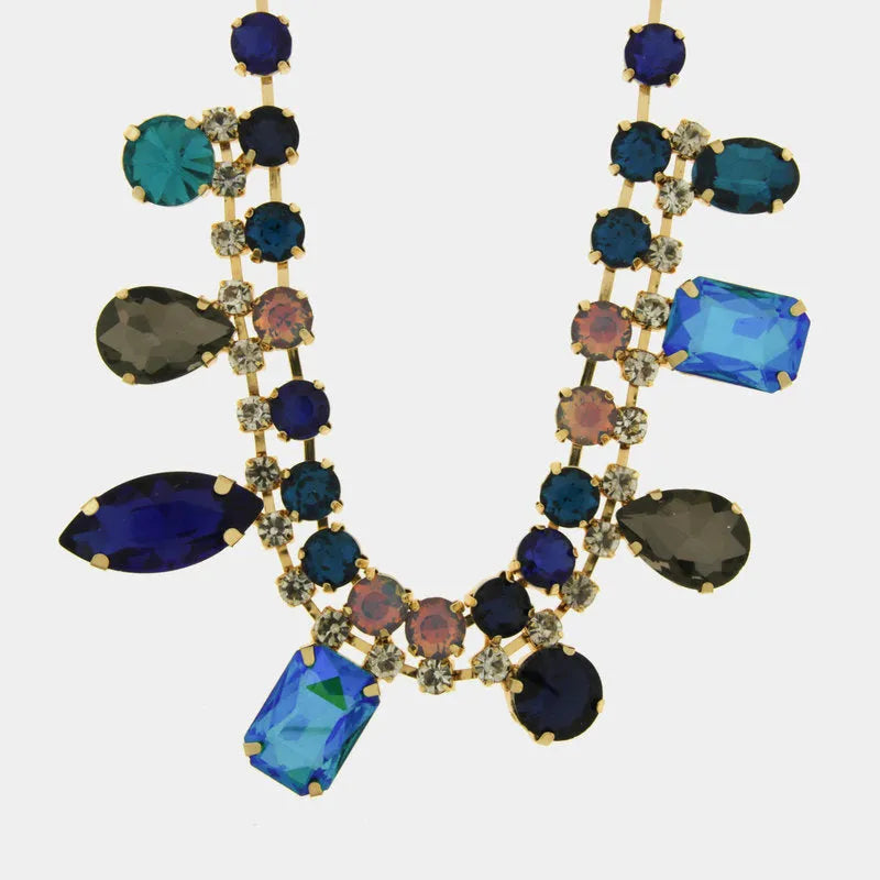 Collana in Metallo cristalli colorati - BYSIMON gioielli