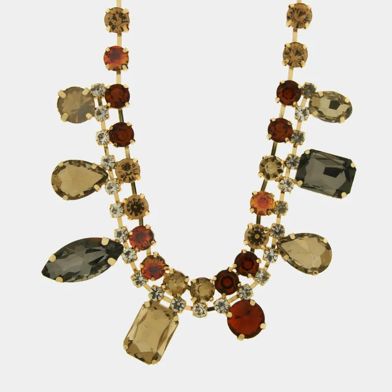 Collana in Metallo cristalli colorati - BYSIMON gioielli