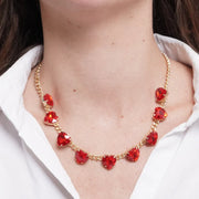 Collana in Metallo cuori rossi