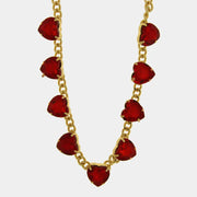 Collana in Metallo cuori rossi