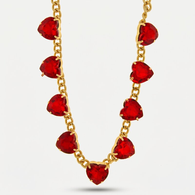 Collana in Metallo cuori rossi - BYSIMON gioielli