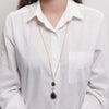 Collana in Metallo goccia blu