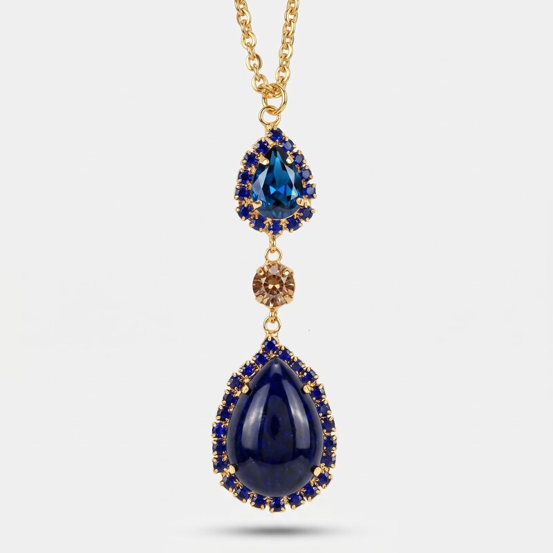 Collana in Metallo goccia blu - BYSIMON gioielli