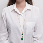 Collana in Metallo goccia verde